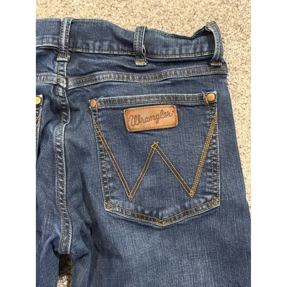 Wrangler Jeans Mens 30x34 Blue Retro Straight Leg Stretch Dark Wash 88MWZDW